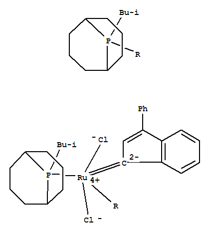 [1,3-二(2,4,6-三甲苯基)-2-亞咪唑烷基]二氯-(3-苯基-1H-茚-1-亞基)(三環(huán)己基膦)釕(II)結(jié)構(gòu)式_894423-99-5結(jié)構(gòu)式