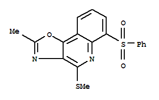2-甲基-4-(甲基硫代)-6-(苯基磺酰基)-噁唑并[4,5-c]喹啉結(jié)構(gòu)式_899793-18-1結(jié)構(gòu)式