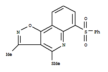 3-甲基-4-(甲基硫代)-6-(苯基磺?；?-異噁唑并[4,5-c]喹啉結(jié)構(gòu)式_899793-36-3結(jié)構(gòu)式