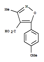 (7ci)-5-(p-甲氧基苯基)-3-甲基-4-異噁唑羧酸結構式_91569-97-0結構式
