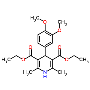 3,5-Pyridinedicarboxylicacid, 4-(3,4-dimethoxyphenyl)-1,4-dihydro-2,6-dimethyl-, 3,5-diethyl esterStructure,10354-32-2Structure 3,5-Pyridinedicarboxylicacid, 4-(3,4-dimethoxyphenyl)-1,4-dihydro-2,6-dimethyl-, 3,5-diethyl ester Structure,10354-32-2Structure