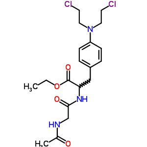 2-[(2-乙酰氨基乙?；?氨基]-3-[4-[雙(2-氯乙基)氨基]苯基]丙酸乙酯結(jié)構(gòu)式_13555-19-6結(jié)構(gòu)式