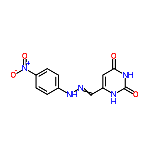 1,2,3,6-四氫-2,6-二氧代-4-嘧啶羧醛 4-[2-(4-硝基苯基)肼酮]結(jié)構(gòu)式_14161-04-7結(jié)構(gòu)式