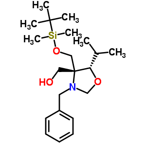 (4R,5S)-N-芐基-4-(t-丁基二甲基硅烷基氧基甲基)-4-羥基甲基-5-異丙基惡唑烷結(jié)構(gòu)式_145452-01-3結(jié)構(gòu)式