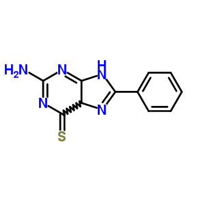 6H-purine-6-thione,2-amino-1,9-dihydro-8-phenyl-Structure,15385-67-8Structure 6H-purine-6-thione,2-amino-1,9-dihydro-8-phenyl- Structure,15385-67-8Structure
