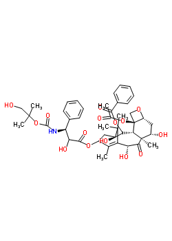 4-乙酰氧基-1,7,10-三羥基-13-{[2-羥基-3-({[(1-羥基-2-甲基-2-丙基)氧基]羰基}氨基)-3-苯基丙酰基]氧基}-9-氧代-5,20-環(huán)氧tax-11-烯-2-基苯甲酸酯結(jié)構式_154044-57-2結(jié)構式