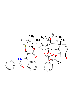 (2alpha,3xi,5beta,10beta,13alpha)-4,10-二乙酰氧基-13-{[(2R,3S)-3-(苯甲酰基氨基)-2-{[二甲基(2-甲基-2-丙基)硅烷基]氧基}-3-苯基丙?；鵠氧基}-1-羥基-9-氧代-5,20-環(huán)氧紫杉-6,11-二烯-2-基苯甲酸酯結(jié)構(gòu)式_165065-02-1結(jié)構(gòu)式