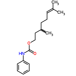6-Octen-1-ol,3,7-dimethyl-, 1-(n-phenylcarbamate)Structure,16930-36-2Structure 6-Octen-1-ol,3,7-dimethyl-, 1-(n-phenylcarbamate) Structure,16930-36-2Structure