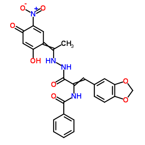 3-(1,3-苯并二氧雜環(huán)戊烯-5-基)-2-(苯甲?；被?-2-丙酸 2-[1-(2,4-二羥基-5-硝基苯基)亞乙基]肼結(jié)構(gòu)式_17178-88-0結(jié)構(gòu)式