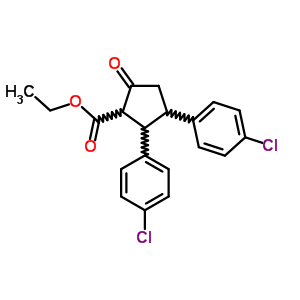 2,3-雙(4-氯苯基)-5-氧代-環(huán)戊烷-1-羧酸乙酯結(jié)構(gòu)式_1830-06-4結(jié)構(gòu)式