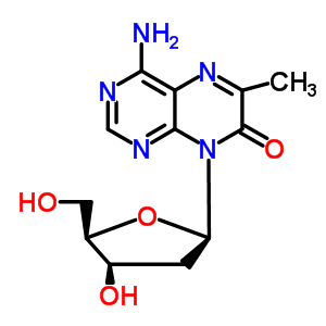 4-氨基-6-甲基-8-(2-脫氧-beta-D-呋喃核糖基)-7(8H)-蝶啶酮結(jié)構(gòu)式_195442-55-8結(jié)構(gòu)式