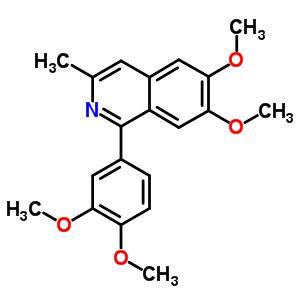 Isoquinoline,1-(3,4-dimethoxyphenyl)-6,7-dimethoxy-3-methyl-, hydrochloride (1:1)Structure,20225-93-8Structure Isoquinoline,1-(3,4-dimethoxyphenyl)-6,7-dimethoxy-3-methyl-, hydrochloride (1:1) Structure,20225-93-8Structure