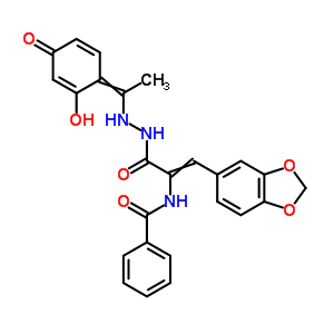 3-(1,3-苯并二氧雜環(huán)戊烯l-5-基)-2-(苯甲?；被?-2-丙酸 2-[1-(2,4-二羥基苯基)亞乙基]肼結(jié)構(gòu)式_20329-06-0結(jié)構(gòu)式