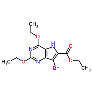 7-溴-2,4-二乙氧基-5H-吡咯并[3,2-d]嘧啶-6-羧酸乙酯結構式_20419-71-0結構式