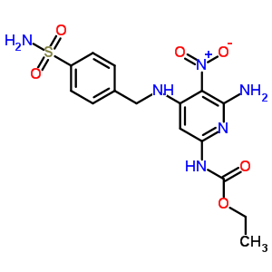 N-[6-氨基-5-硝基-4-[(4-磺?；交?甲基氨基]吡啶-2-基]氨基甲酸乙酯結(jié)構(gòu)式_21271-61-4結(jié)構(gòu)式