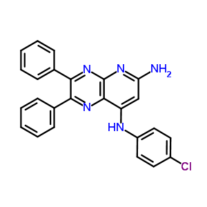 N8-(4-氯苯基)-2,3-二苯基吡啶并[2,3-b]吡嗪-6,8-二胺鹽酸鹽結(jié)構(gòu)式_21271-83-0結(jié)構(gòu)式