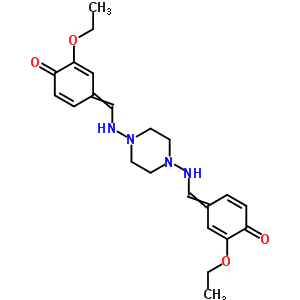 2-乙氧基-4-[[[4-[(3-乙氧基-4-氧代-1-環(huán)己二烯-2,5-基)甲基氨基]哌嗪-1-基]氨基]亞甲基]-2,5-環(huán)己二烯-1-酮結構式_21323-30-8結構式