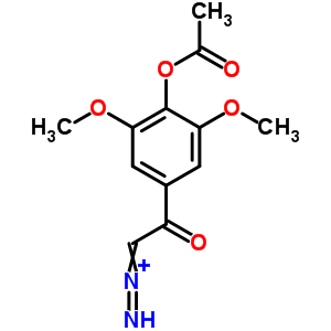 1-[4-(乙酰基氧基)-3,5-二甲氧基苯基]-2-二氮雜-乙酮結(jié)構(gòu)式_22802-00-2結(jié)構(gòu)式