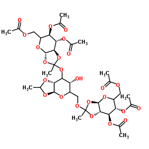 O-3,4,6-三-O-乙酰基--D-甘露糖基次乙基-(1-23)-O-[3,4,6-三-O-乙?；?-D-甘露糖基次乙基-(1-26)]-1,2-O-亞乙基--D-吡喃甘露糖結構式_230963-26-5結構式