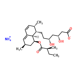 銨(3R,5R)-7-[(1S,2S,6R,8S,8aR)-2,6-二甲基-8-{[(2S)-2-甲基丁?；鵠氧基}-1,2,6,7,8,8A-六氫-1-萘基]-3,5-二羥基庚烷酸酯結(jié)構(gòu)式_237073-64-2結(jié)構(gòu)式