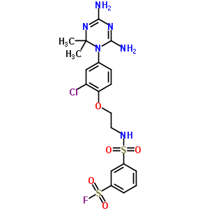 3-[[[2-[2-氯-4-(4,6-二氨基-2,2-二甲基-1,3,5-噻嗪-1(2H)-基)苯氧基]乙基]氨基]磺酰基]-苯磺酰基氟結(jié)構(gòu)式_24892-25-9結(jié)構(gòu)式