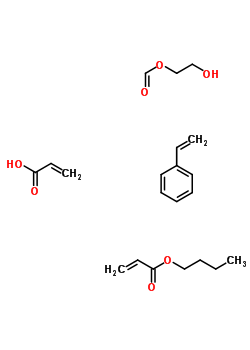 2-丙烯酸與丙烯酸丁酯, 苯乙烯和 2-羥基乙基 2-丙烯酸酯的聚合物結(jié)構(gòu)式_25067-83-8結(jié)構(gòu)式