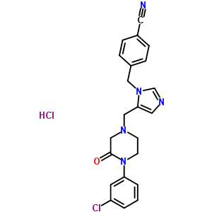 4-((5-((4-(3-Chlorophenyl)-3-oxopiperazin-1-yl)methyl)-1h-imidazol-1-yl)methyl)benzonitrile hydrochloride Structure,253863-00-2Structure