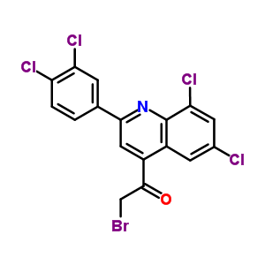 2-溴-1-[6,8-二氯-2-(3,4-二氯苯基)-4-喹啉]-乙酮結構式_25840-28-2結構式