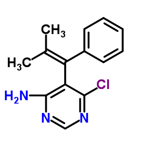 4-Pyrimidinamine,6-chloro-5-(2-methyl-1-phenyl-1-propen-1-yl)-Structure,25844-58-0Structure 4-Pyrimidinamine,6-chloro-5-(2-methyl-1-phenyl-1-propen-1-yl)- Structure,25844-58-0Structure