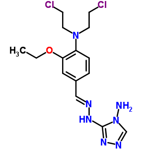 4-[雙(2-氯乙基)氨基]-3-乙氧基苯甲醛2-(4-氨基-4H-1,2,4-噻唑-3-基)肼酮鹽酸鹽結構式_26050-25-9結構式