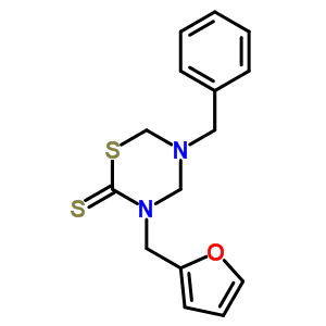 3-(2-呋喃甲基)四氫-5-(苯基甲基)-2H-1,3,5-噻二嗪-2-硫酮結(jié)構(gòu)式_26105-64-6結(jié)構(gòu)式