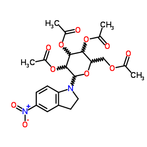 2,3-二氫-5-硝基-1-(2,3,4,6-四-o-乙?；?b-d-吡喃葡萄糖)-1H-吲哚結(jié)構(gòu)式_26386-09-4結(jié)構(gòu)式