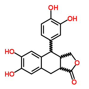 (3aR,4S,9aS)-4-(3,4-二羥基苯基)-3a,4,9,9a-四氫-6,7-二羥基-萘并[2,3-c]呋喃-1(3H)-酮結(jié)構(gòu)式_2643-01-8結(jié)構(gòu)式