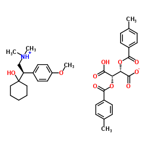 R-文拉法辛-二對甲苯甲酰-D-酒石酸鹽結(jié)構(gòu)式_272788-00-8結(jié)構(gòu)式