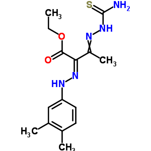 3-[2-(氨基硫氧代甲基)肼基]-2-[2-(3,4-二甲基苯基)肼基]-丁酸乙酯結構式_29783-86-6結構式