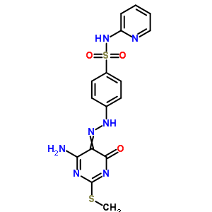 4-[2-[4-氨基-1,6-二氫-2-(甲基硫代)-6-氧代-5-嘧啶]二氮雜烯]-n-2-吡啶-苯磺酰胺結(jié)構(gòu)式_29817-69-4結(jié)構(gòu)式