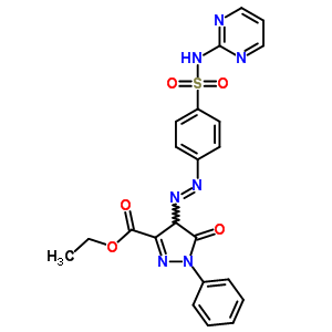 4,5-二氫-5-氧代-1-苯基-4-[2-[4-[(2-嘧啶氨基)磺?；鵠苯基]二氮雜烯]-1H-吡唑-3-羧酸乙酯結(jié)構(gòu)式_29822-05-7結(jié)構(gòu)式