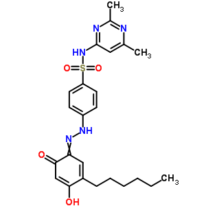 n-(2,6-二甲基-4-嘧啶)-4-[2-(5-己基-2,4-二羥基苯基)二氮雜烯]-苯磺酰胺結構式_29822-14-8結構式