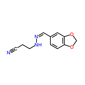 3-[2-(1,3-苯并二氧雜環(huán)戊烯-5-基亞甲基)肼基]-丙腈結(jié)構(gòu)式_30152-44-4結(jié)構(gòu)式