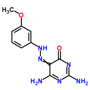 2,6-二氨基-5-[2-(3-甲氧基苯基)二氮雜烯]-4(3H)-嘧啶酮結(jié)構(gòu)式_30188-95-5結(jié)構(gòu)式