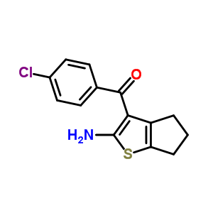 (2-氨基-5,6-二氫-4H-環(huán)戊并[b]噻吩-3-基)-(4-氯苯基)-甲酮結(jié)構(gòu)式_304018-04-0結(jié)構(gòu)式
