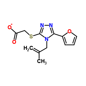 [5-呋喃-2-基-4-(2-甲基-烯丙基)-4H-[1,2,4]噻唑-3-基磺?；鵠-乙酸結(jié)構(gòu)式_307327-49-7結(jié)構(gòu)式