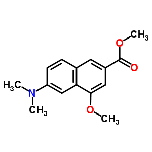 6-(Dimethylamino)-4-methoxy-2-naphthalenecarboxylic acid methyl esterStructure,31206-81-2Structure 6-(Dimethylamino)-4-methoxy-2-naphthalenecarboxylic acid methyl ester Structure,31206-81-2Structure
