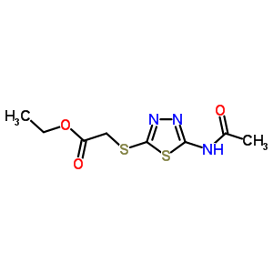 2-[(5-乙酰氨基-1,3,4-噻二唑-2-基)磺?；鵠乙酸乙酯結(jié)構(gòu)式_32418-25-0結(jié)構(gòu)式