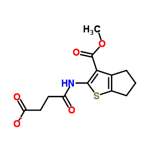 2-(3-羧基丙酰基氨基)-5,6-二氫-4H-環(huán)戊并[b]噻吩-3-羧酸甲酯結(jié)構(gòu)式_328025-47-4結(jié)構(gòu)式