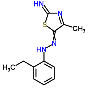 2-乙基-n-[(2-亞氨基-4-甲基-1,3-噻唑-5-基)氨基]苯胺結(jié)構(gòu)式_33174-95-7結(jié)構(gòu)式