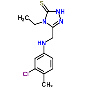 5-[(3-氯-4-甲基-苯基氨基)-甲基]-4-乙基-4H-[1,2,4]噻唑-3-硫醇結(jié)構(gòu)式_333313-76-1結(jié)構(gòu)式