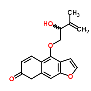4-(2-羥基-3-甲基丁-3-烯氧基)-8H-苯并[f][1]苯并呋喃-7-酮結(jié)構(gòu)式_33889-70-2結(jié)構(gòu)式
