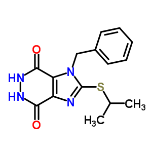 5,6-二氫-2-[(1-甲基乙基)硫代]-1-(苯基甲基)-1H-咪唑并[4,5-d]吡嗪-4,7-二酮結(jié)構(gòu)式_3602-13-9結(jié)構(gòu)式