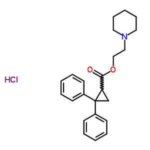 2-哌啶-1-基乙基2,2-二苯基環(huán)丙烷-1-羧酸酯鹽酸鹽結(jié)構(gòu)式_37124-05-3結(jié)構(gòu)式